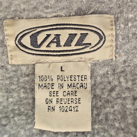 Vtg Vail Sweater Pullover Mens Large Gray Fleece Colorado Ski Snowboard Casual - Picture 12 of 14